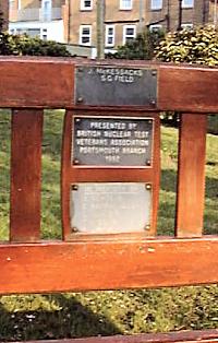 Bench dedicated to the British Nuclear Test Veterans Association