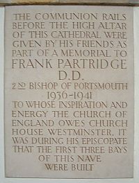 Memorial to Bishop Frank Partridge