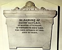 Memorial to Henry Davy RN