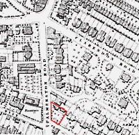 Central Southsea 1867 - Gawlers house outlined in red