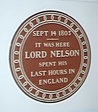 Lord Nelson Plaque