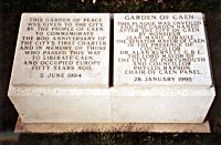 Plaque in front of The Garden of Caen