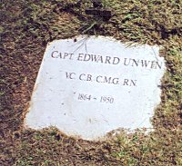 Headstone of the grave for Edward Unwin