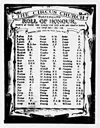 The Circus Church Roll of Honour