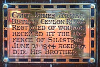 Plaque to Major James Armar Butler