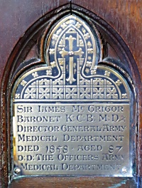 Plaque to Sir James McGregor, Bart.