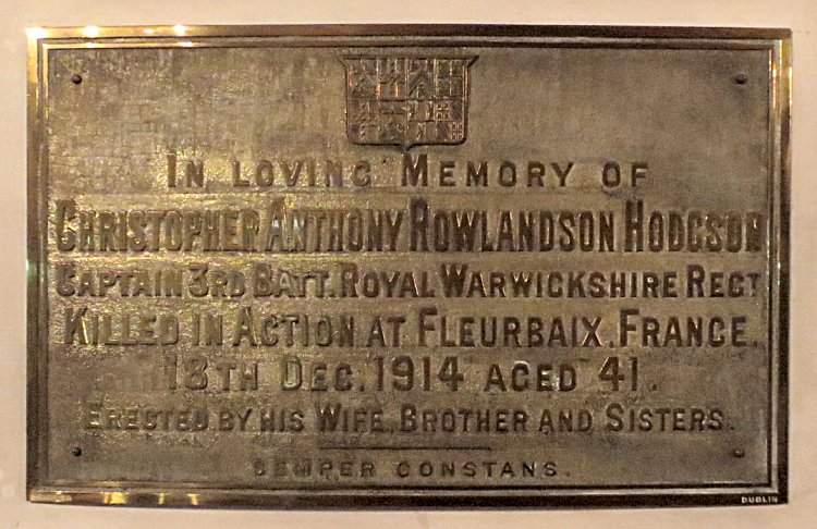 Memorials and Monuments in St Andrews Church, Farlington - Captain C.A ...