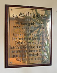 Memorial erected by the Catholic Womens League