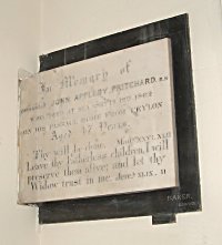 The memorial to Commander John Appleby Pritchard RN