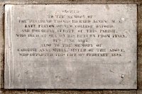 Memorial to Thomas Richard Agnew M.A.